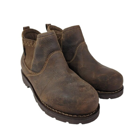 Cabela\'s Slip on Brown Gore Tex  Boots Shoes Men\'s Size 8 EE Vibram Gumlite